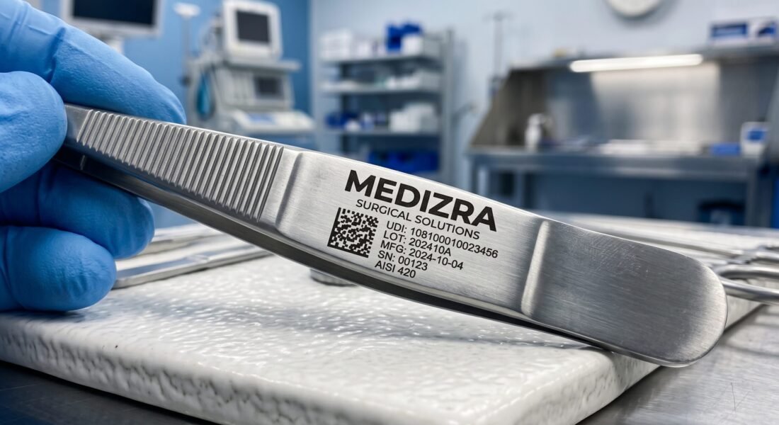 Custom laser marking on surgical tools